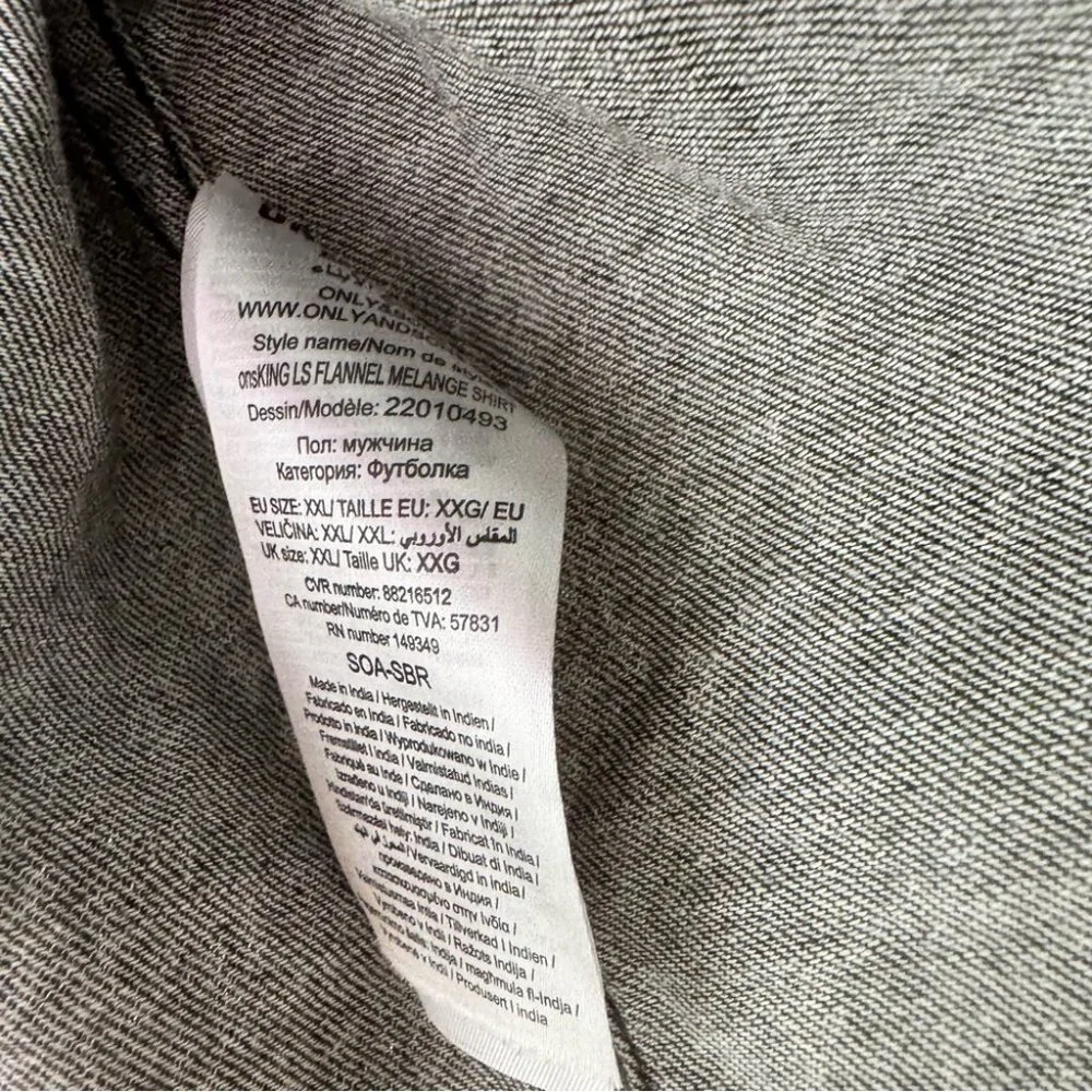 Only & sons Men's Gray green Shirt army color button up comfy soft - Picture 10 of 10